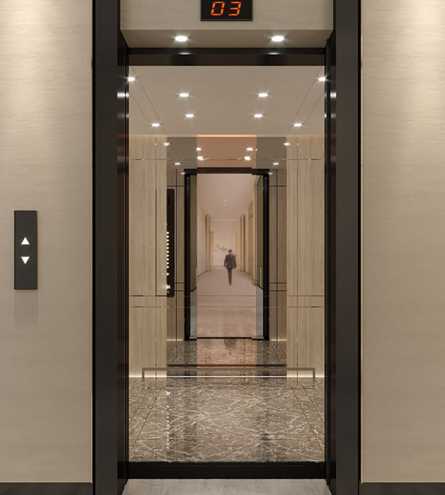 inside glass elevator